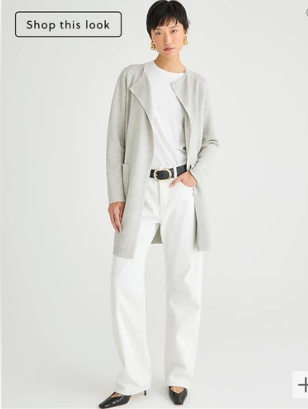 NWOT J. Crew Juliette Heather Gray Open-Front Longline Cardigan